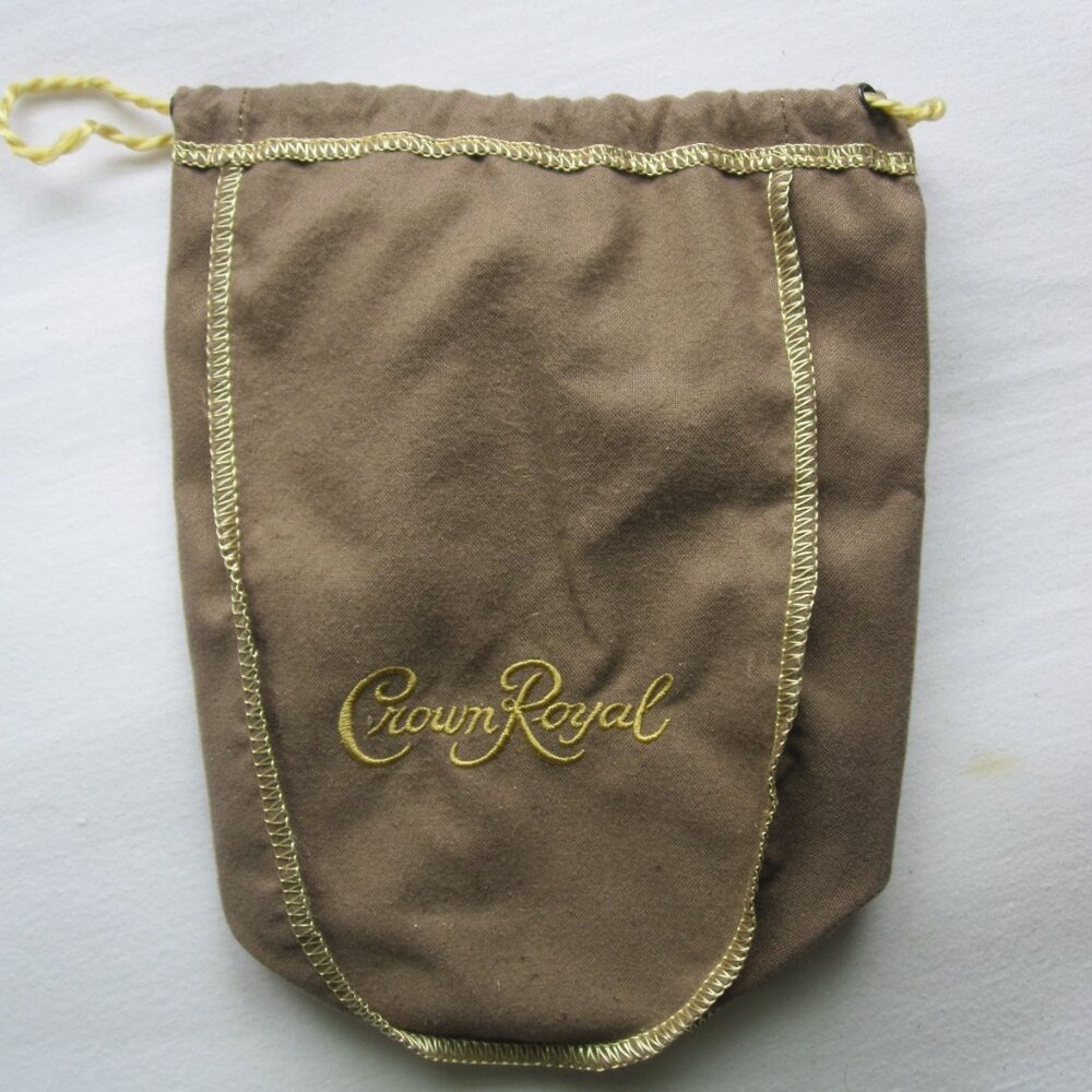 Crown Royal Brown Velvet Drawstring Bag